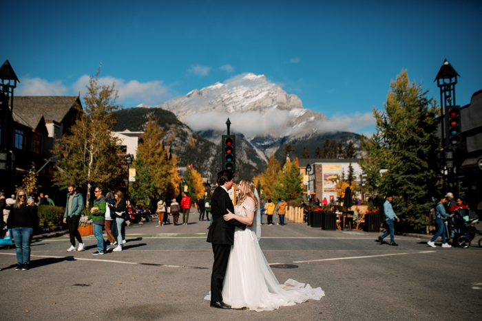 Banff Avenue Wedding Photo