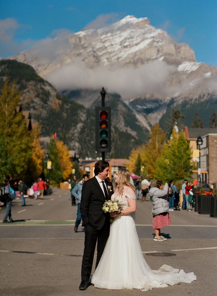 Banff Avenue Wedding Photo