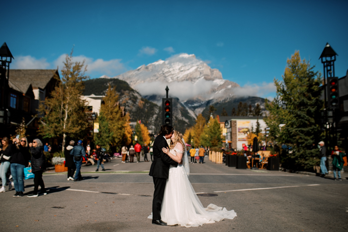 Banff Avenue Wedding Photo